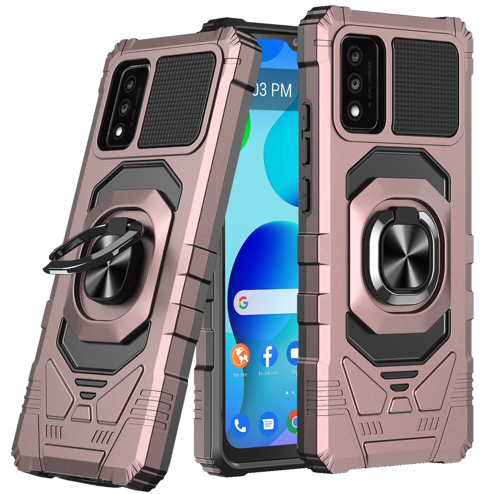 Funda protectora resistente a prueba de golpes para PC resistente TCL 30T híbrida de doble capa con soporte de anillo - Imagen 40 de 58