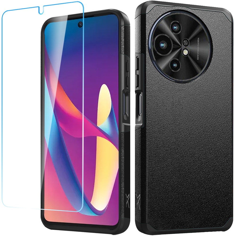 For TCL 50 XL 5G Shockproof Hybrid 2in1 TPU PC + Screen Protector Case Cover