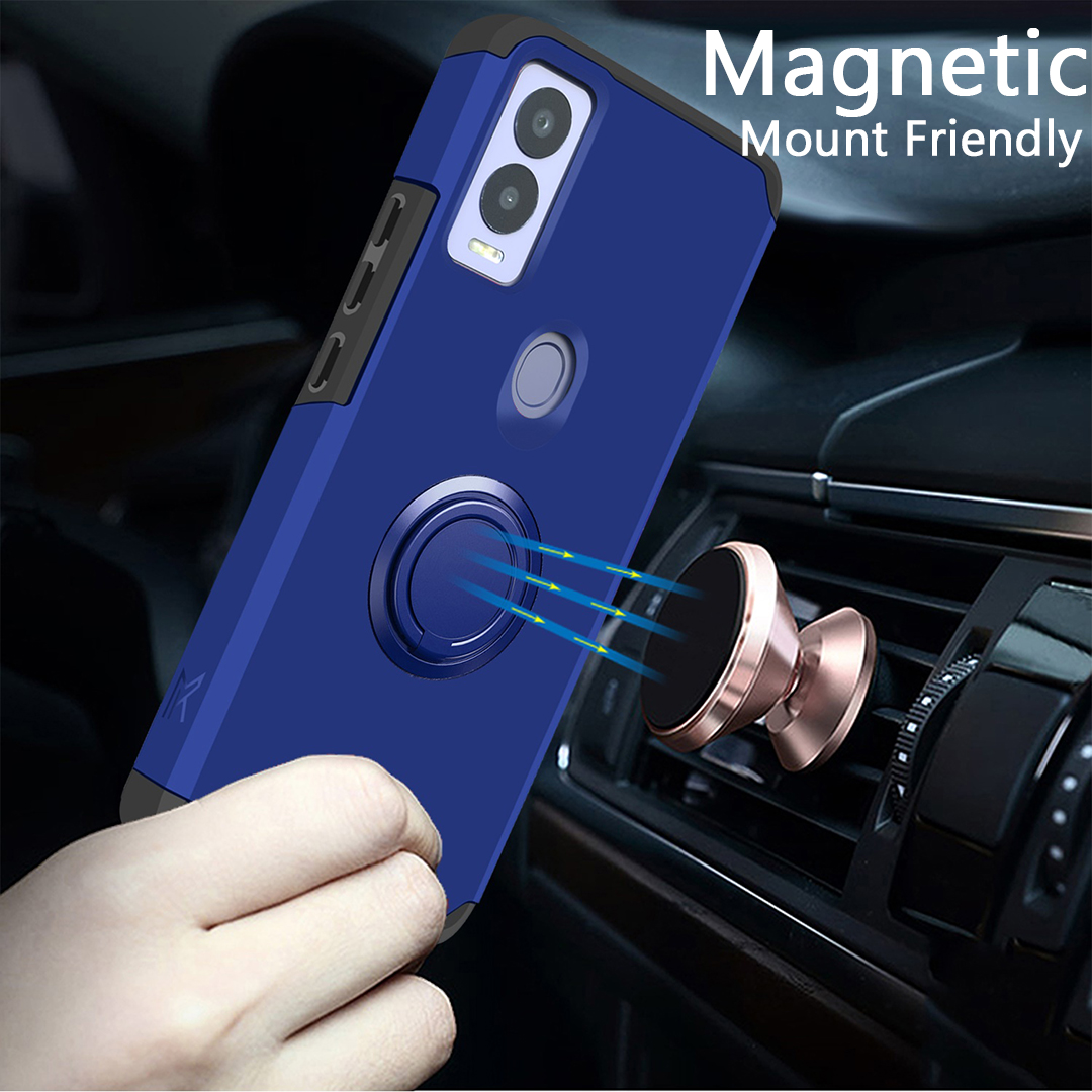 For TCL 50 XL 5G Slim Kickstand Rubber TPU PC Hybrid with Ring Stand Case Cover - Picture 27 of 66