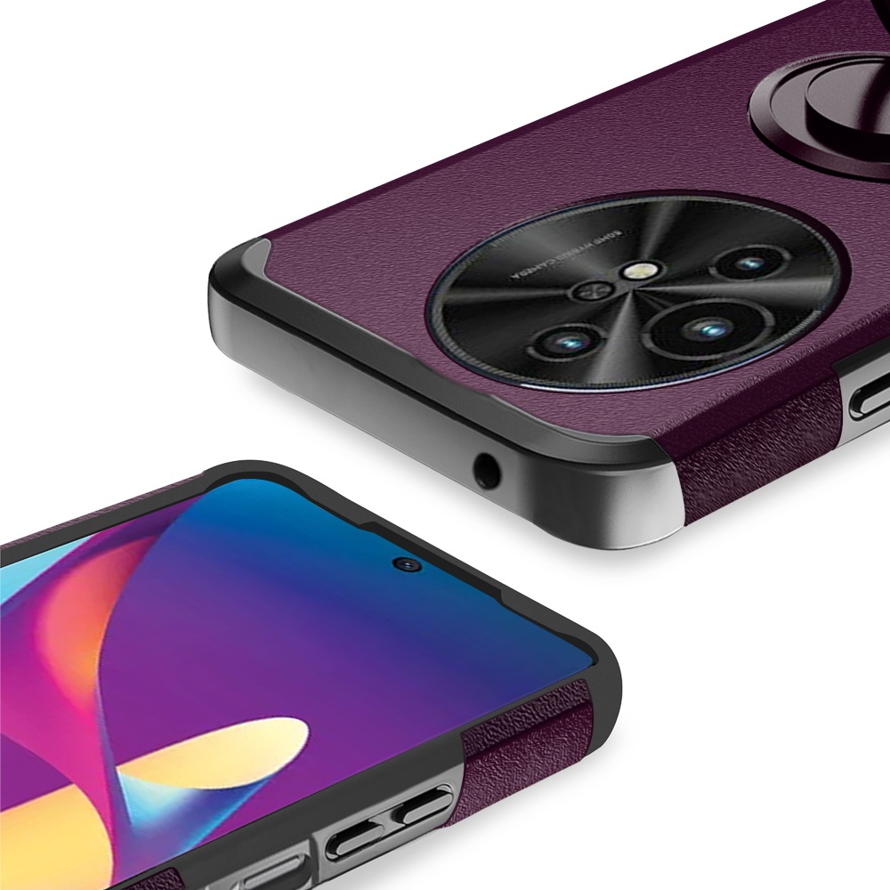 For TCL 50 XL 5G Slim Kickstand Rubber TPU PC Hybrid with Ring Stand Case Cover - Picture 34 of 66