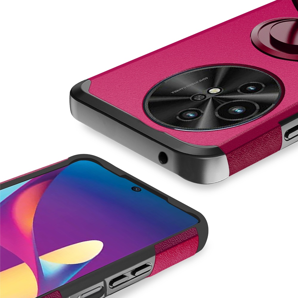 For TCL 50 XL 5G Slim Kickstand Rubber TPU PC Hybrid with Ring Stand Case Cover - Picture 43 of 66