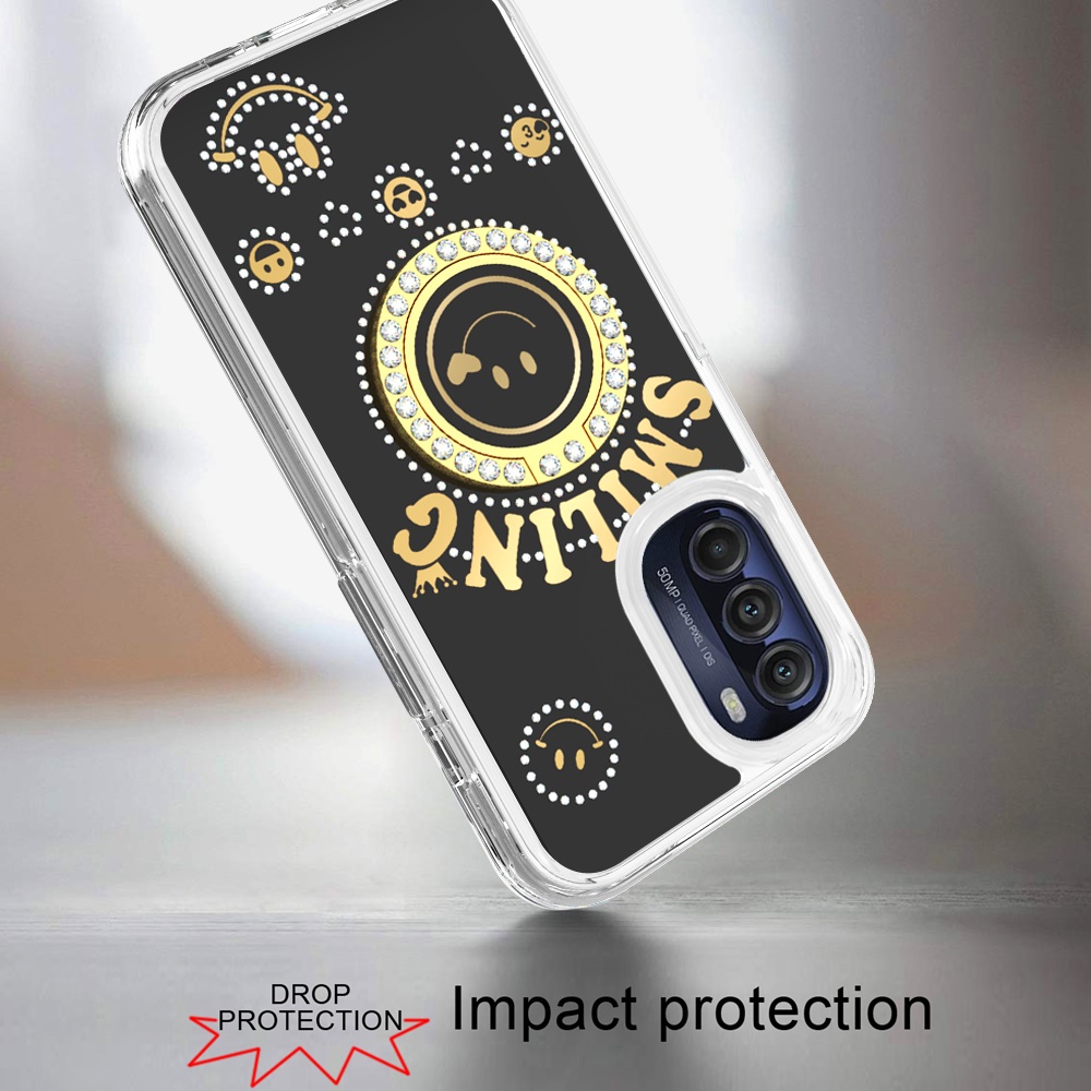 For Apple iPhone 11 /Pro Max Smiling Ornament Bling Ring Stand Hybrid Case Cover - Picture 13 of 31