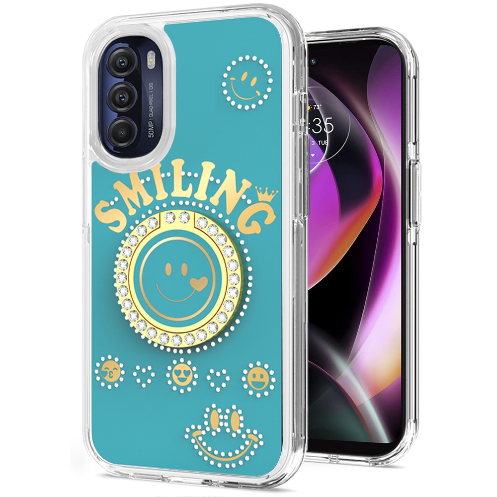 For Apple iPhone 11 /Pro Max Smiling Ornament Bling Ring Stand Hybrid Case Cover - Picture 17 of 31
