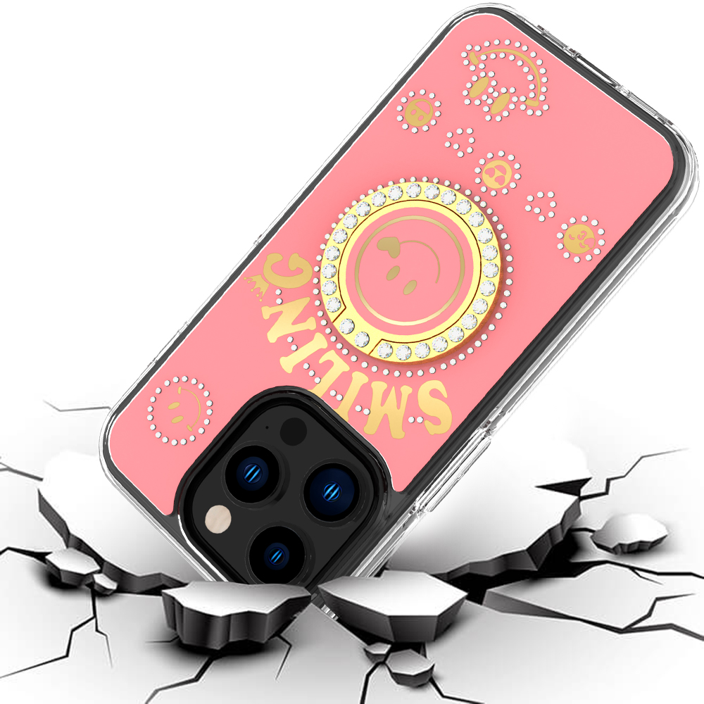 For Apple iPhone 11 /Pro Max Smiling Ornament Bling Ring Stand Hybrid Case Cover - Picture 21 of 31