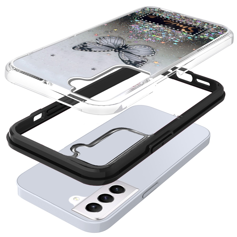 Funda protectora híbrida de poliuretano termoplástico brillante brillante para Apple iPhone 13/Pro Max mariposa sonrisa brillante - Imagen 14 de 38