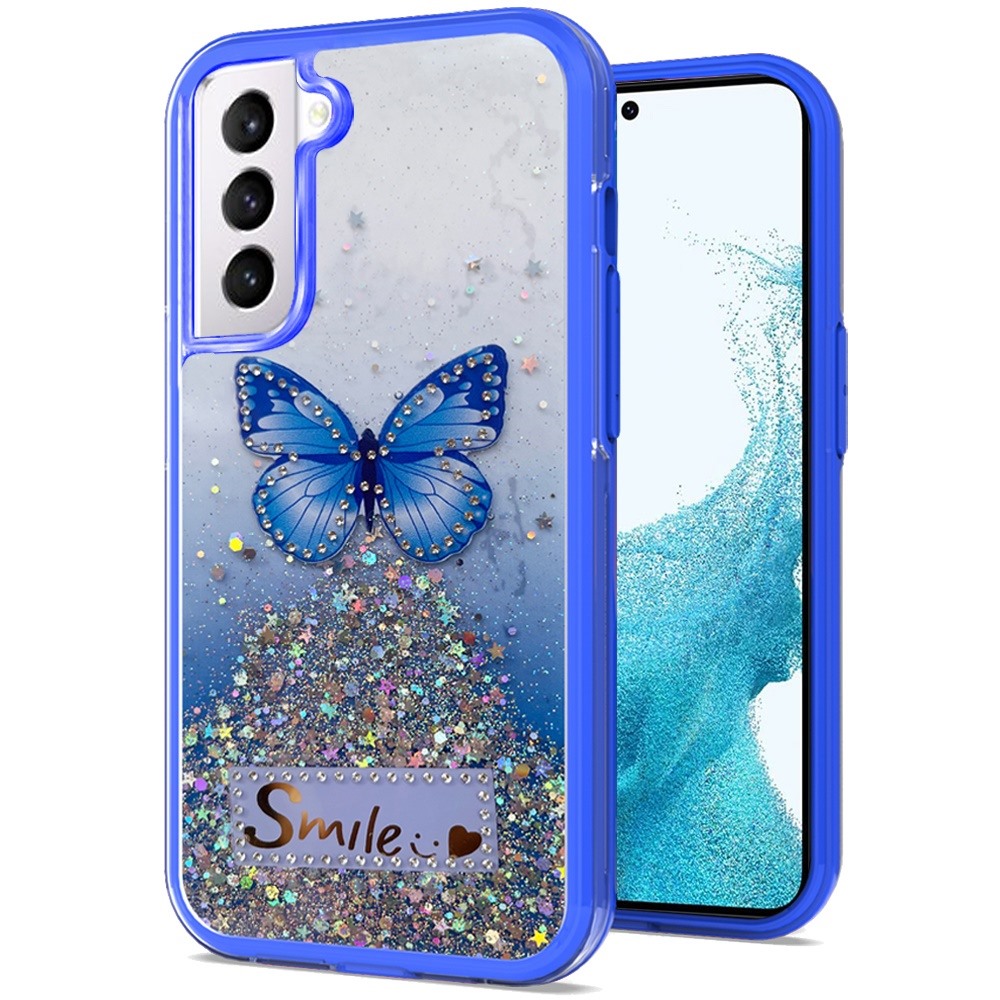 Funda protectora híbrida de poliuretano termoplástico brillante brillante para Apple iPhone 13/Pro Max mariposa sonrisa brillante - Imagen 18 de 38