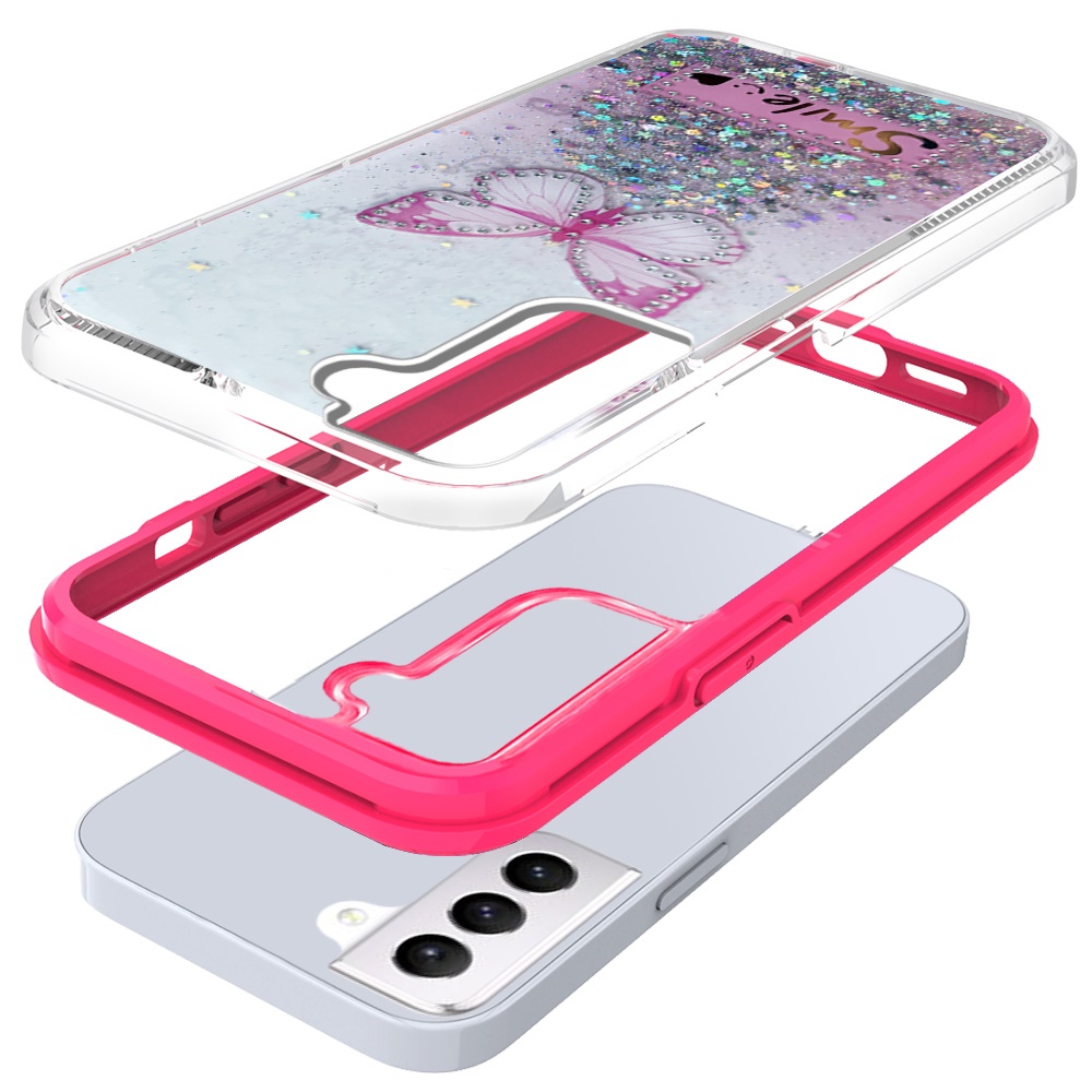 Funda protectora híbrida de poliuretano termoplástico brillante brillante para Apple iPhone 13/Pro Max mariposa sonrisa brillante - Imagen 32 de 38