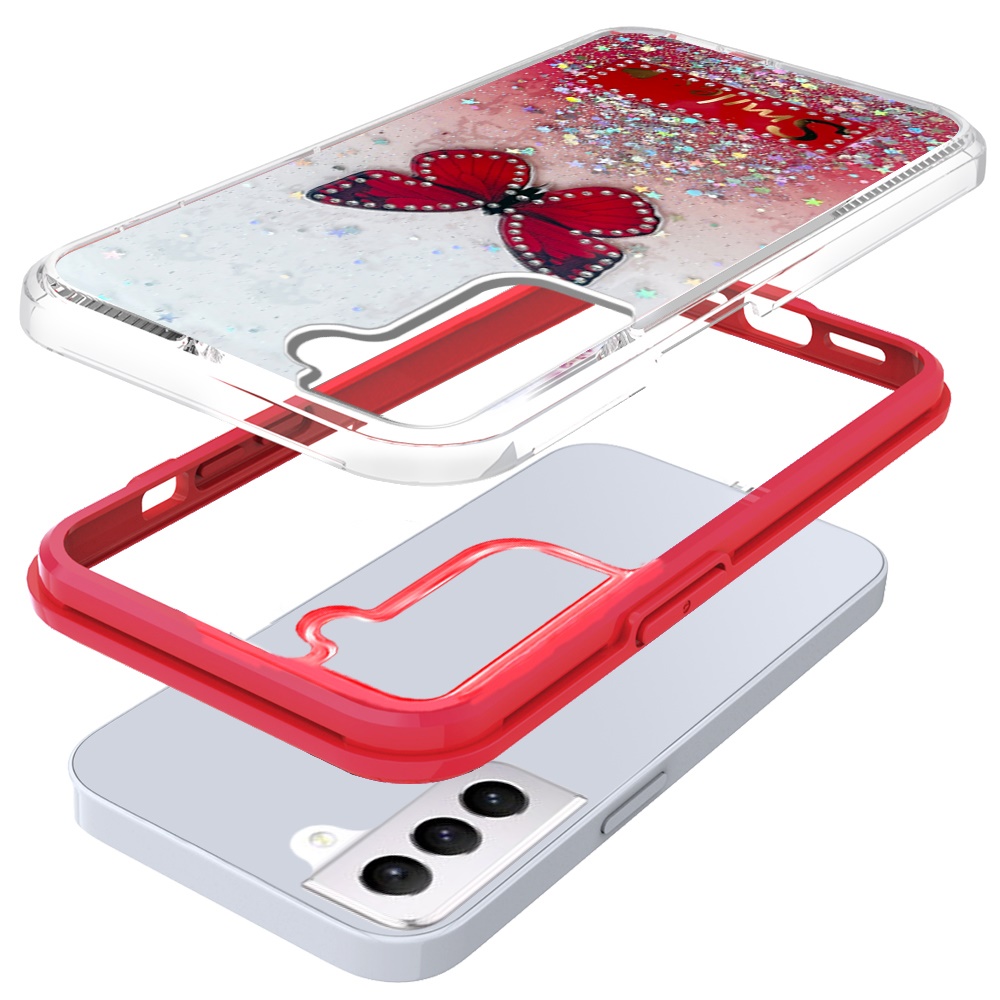 Funda protectora híbrida de poliuretano termoplástico brillante brillante para Apple iPhone 13/Pro Max mariposa sonrisa brillante - Imagen 38 de 38