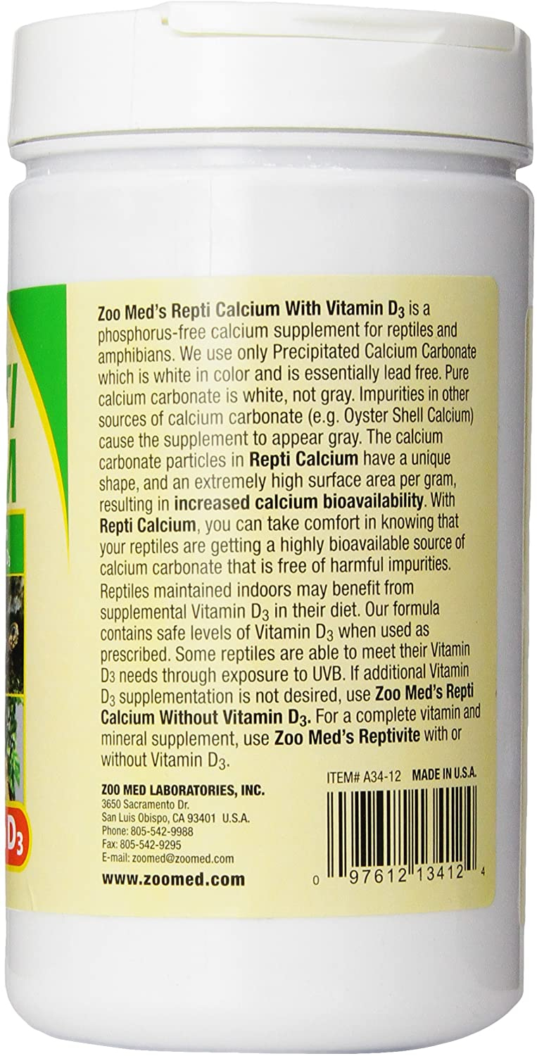 Zoo Med Repti Calcium with D3 (Health Care) 12 oz - Picture 2 of 4