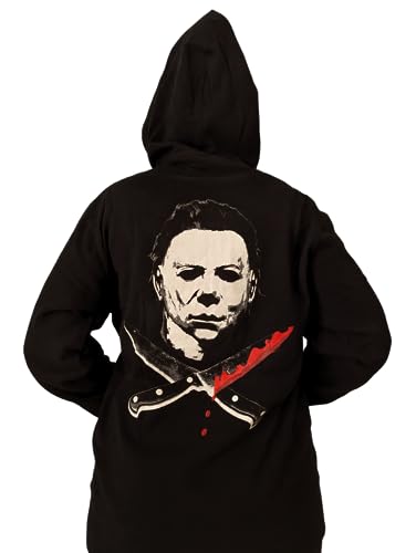 Halloween 2 Para hombres Michael Myers Cuchillos Cruzados Cremallera Sudadera con Capucha Sudadera - Imagen 11 de 12