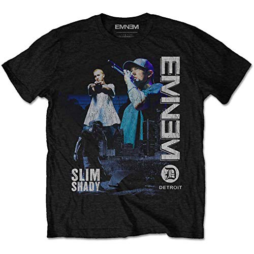 Eminem Herren T-Shirt Detroit Slim Fit Schwarz - Bild 4 von 5