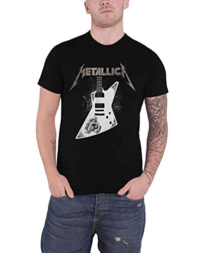 Metallica T Shirt Papa Het Guitar Band Logo Official Mens Black