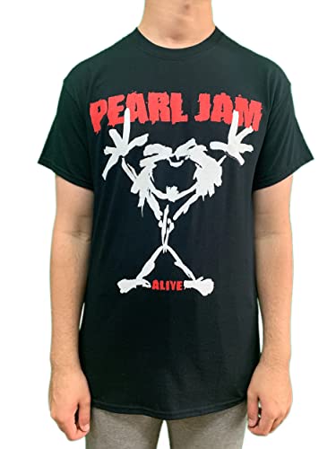Pearl Jam Men’s Stickman (Back Print) Slim Fit T-shirt Black