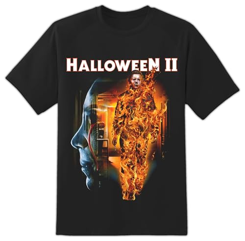Men's Halloween II Michael Myers Poster T-Shirt Black - Picture 3 of 6