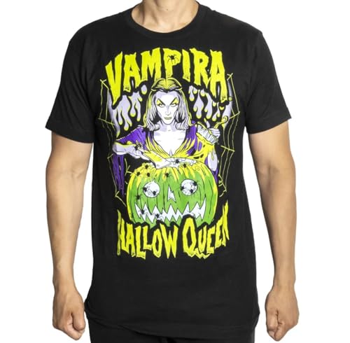 Gothic Vampira Hallow Queen Spooky Halloween Pumpkin T-Shirt