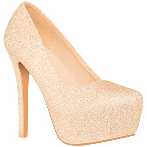 NEW Women's High Heel Pump Closed Toe Platform Heels Dress Pumps - Picture 7 of 17