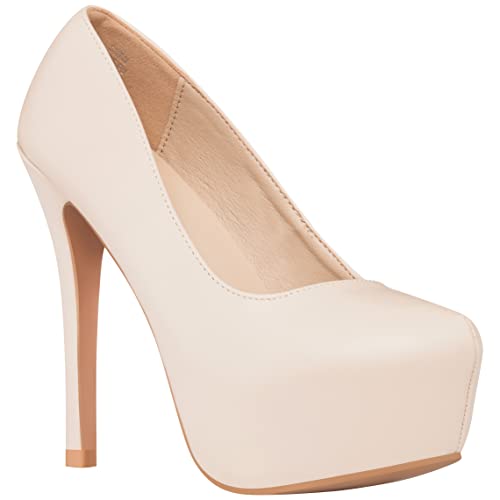 NEW Women's High Heel Pump Closed Toe Platform Heels Dress Pumps - Picture 10 of 17