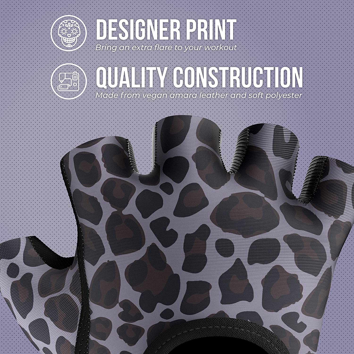 Contraband Pink Label 5297 Womens Design Leopard Print Lifting Gloves (Pair) - Picture 10 of 39