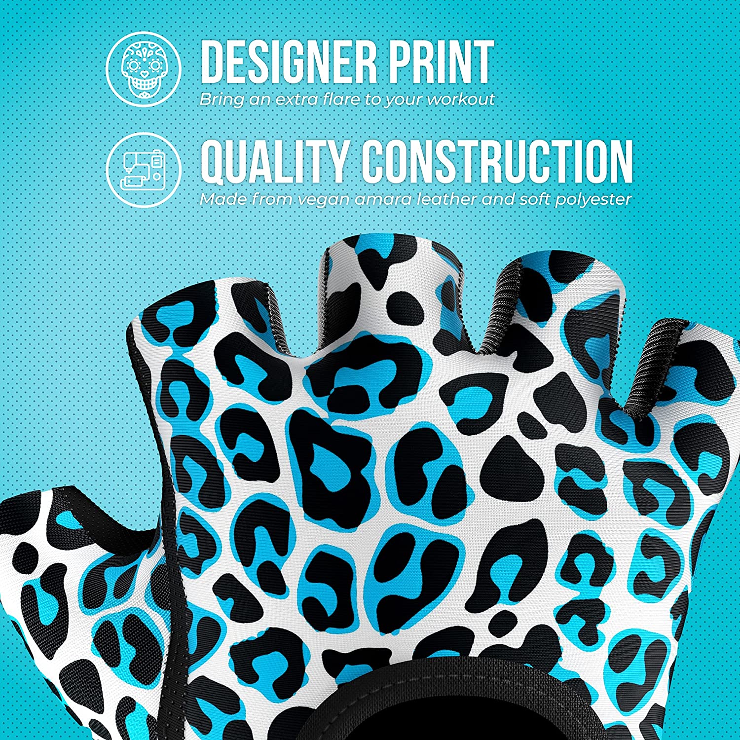 Contraband Pink Label 5297 Womens Design Leopard Print Lifting Gloves (Pair) - Picture 18 of 39
