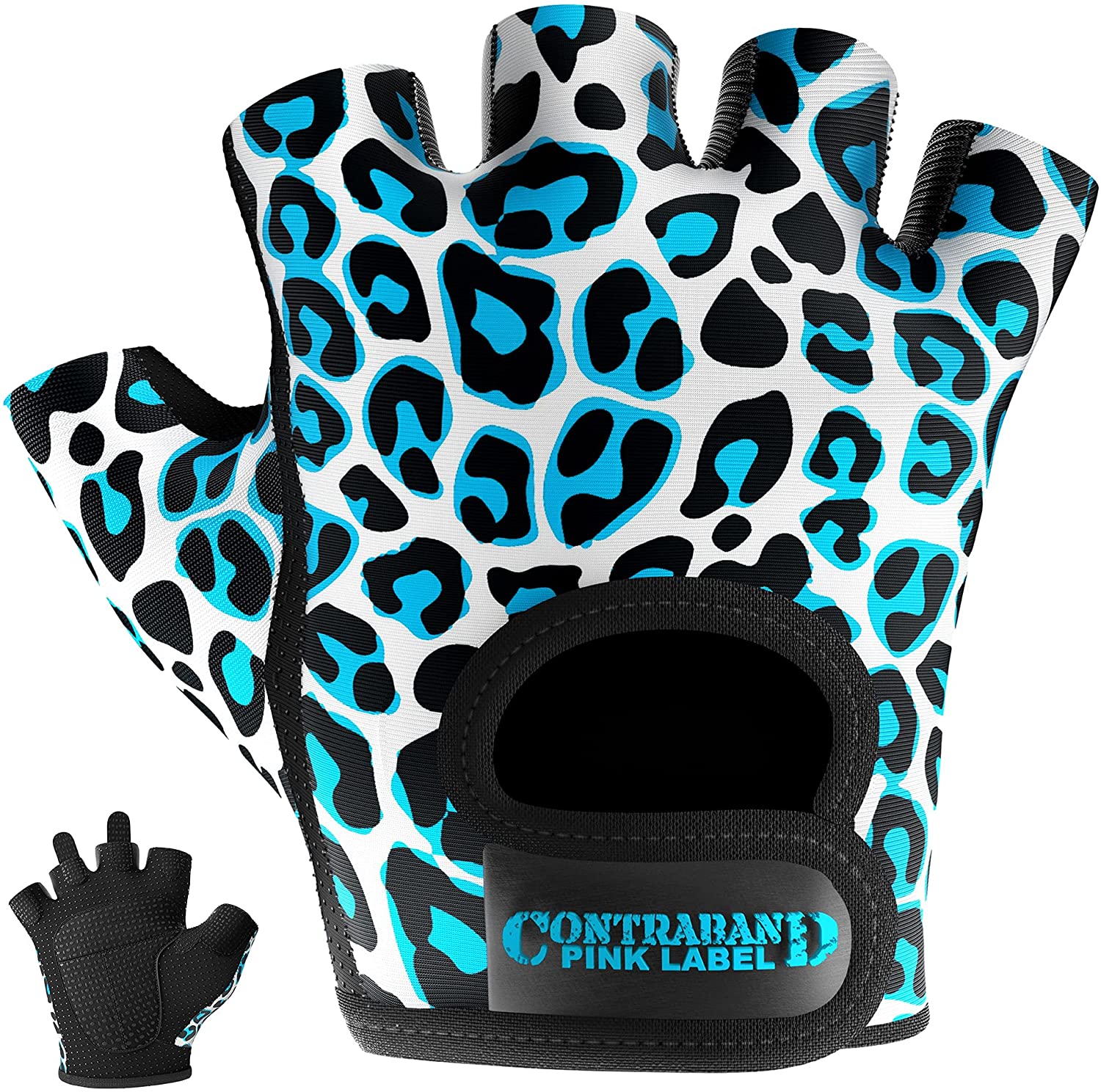 Contraband Pink Label 5297 Womens Design Leopard Print Lifting Gloves (Pair) - Picture 16 of 39