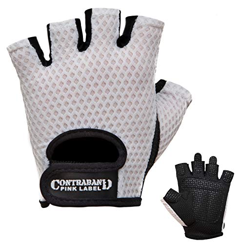 Contrabando Pink Label 5307 Womens Design Series Guantes de elevación de malla de diamante - Imagen 9 de 13