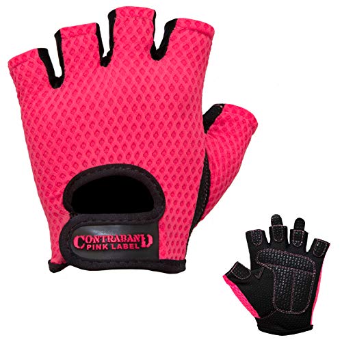 Contrabando Pink Label 5307 Womens Design Series Guantes de elevación de malla de diamante - Imagen 12 de 13