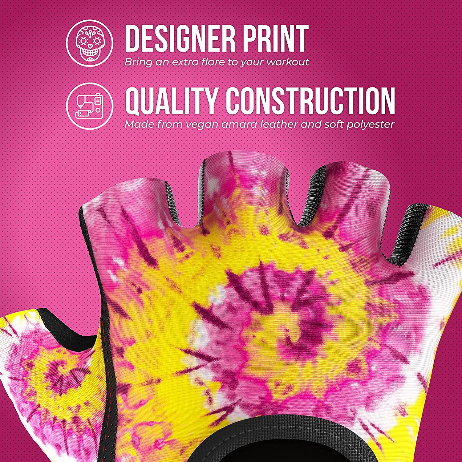 CLEARANCE 50% OFF!! Pink Label 5347 Womens Tie Dye Print Lifting/Rowing Gloves - Picture 24 of 35