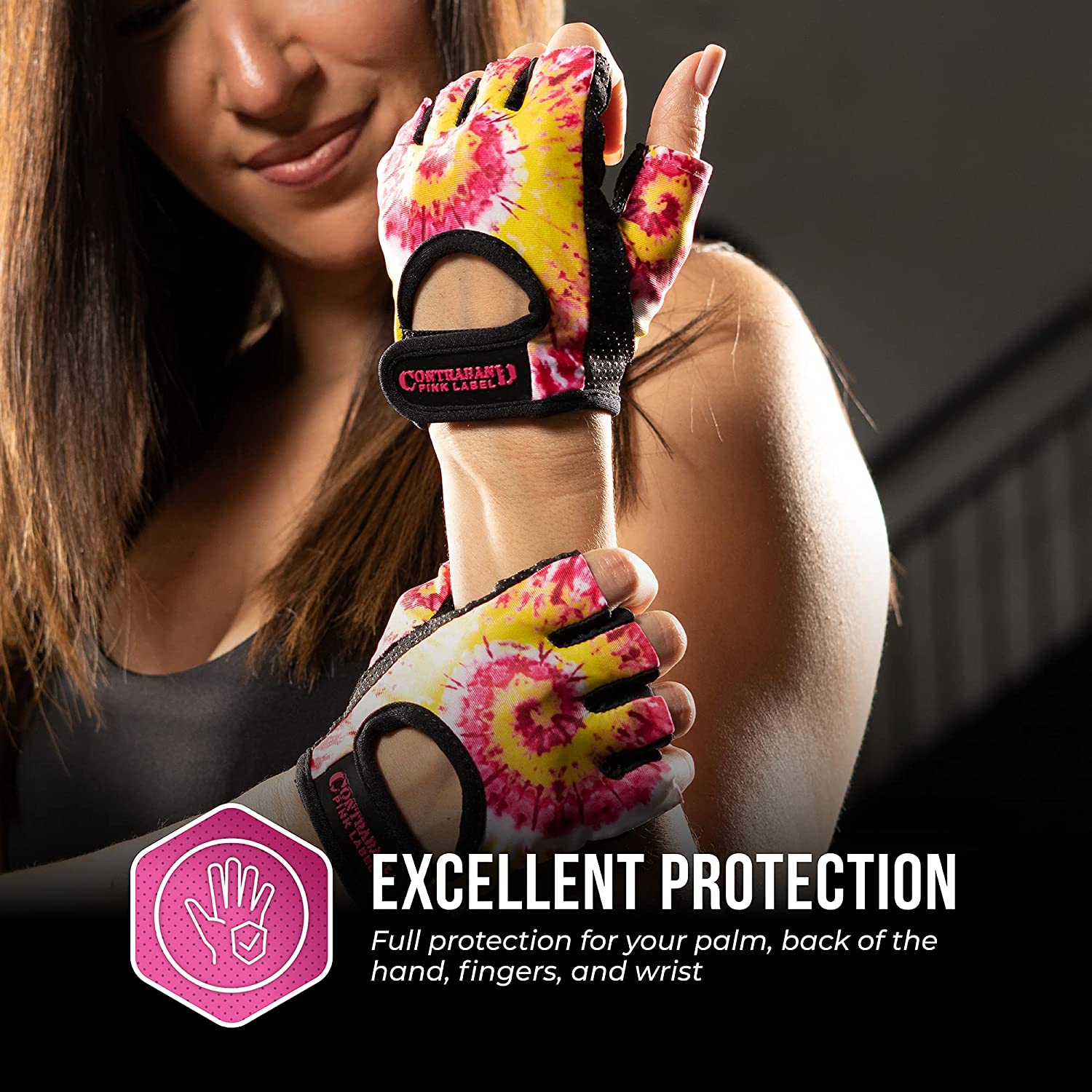 CLEARANCE 50% OFF!! Pink Label 5347 Womens Tie Dye Print Lifting/Rowing Gloves - Picture 25 of 35