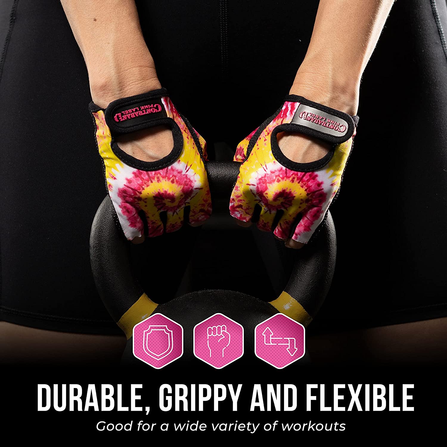 CLEARANCE 50% OFF!! Pink Label 5347 Womens Tie Dye Print Lifting/Rowing Gloves - Picture 26 of 35