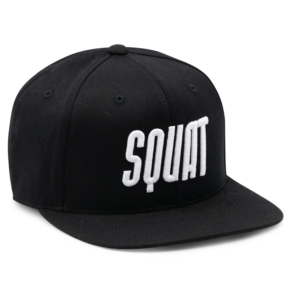 12099 SQUAT 3D Puff Embroidered Logo on Flexfit 110F Flat Bill Snapback Caps - Picture 5 of 8