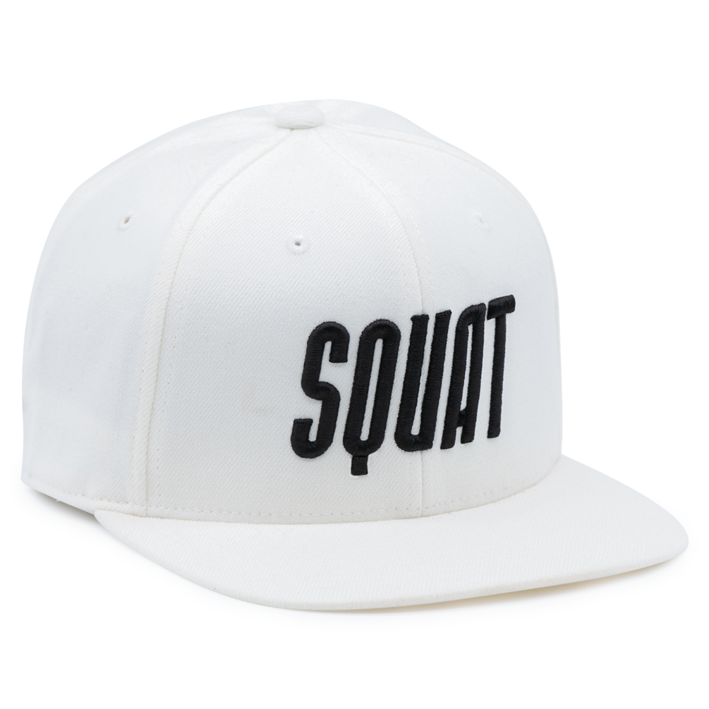 12099 SQUAT 3D Puff Embroidered Logo on Flexfit 110F Flat Bill Snapback Caps - Picture 8 of 8