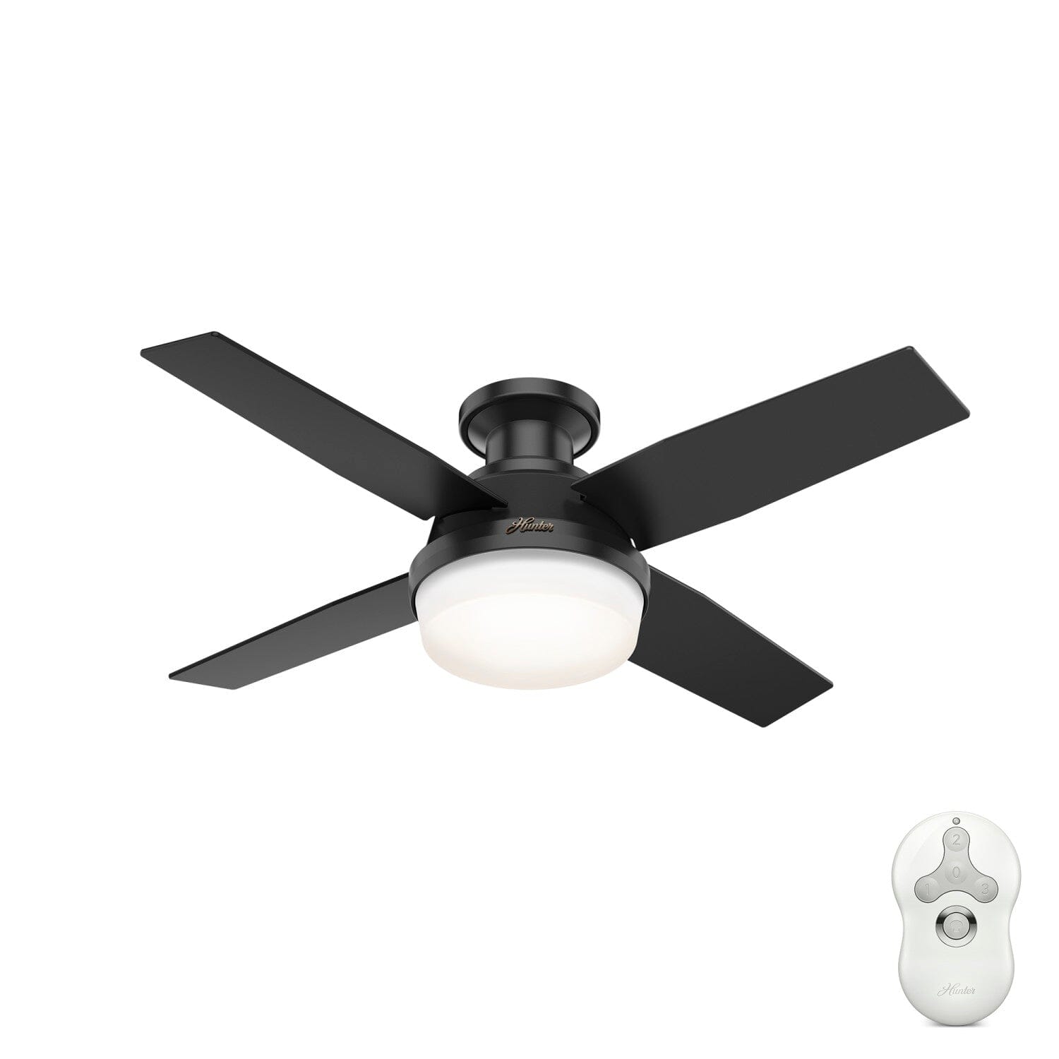 Hunter 44" Dempsey Low Profile Outdoor Ceiling Fan w/ LED Light & Remote Modern - Picture 3 of 3