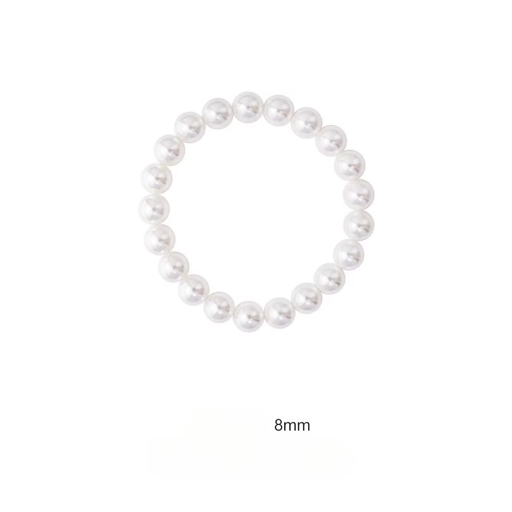 Classic Faux Pearl Beaded Stretch Bracelet for Women - Elegant Elastic Wristband - Picture 10 of 11