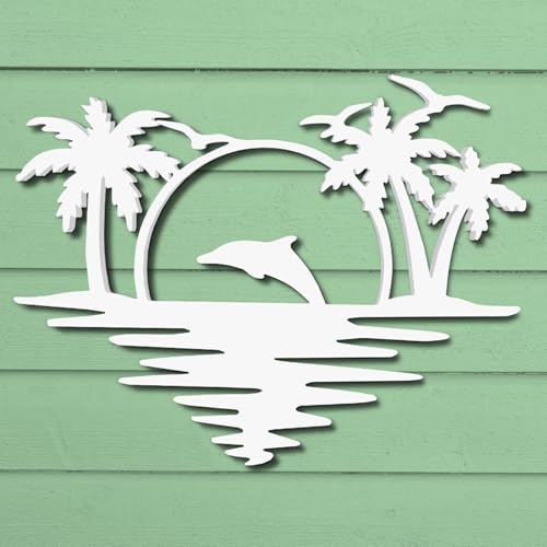 Outdoor Delfin Wandbild, Küste Wanddekoration Strandhaus, PVC Delfin Schild, 2 Fuß - Bild 7 von 11