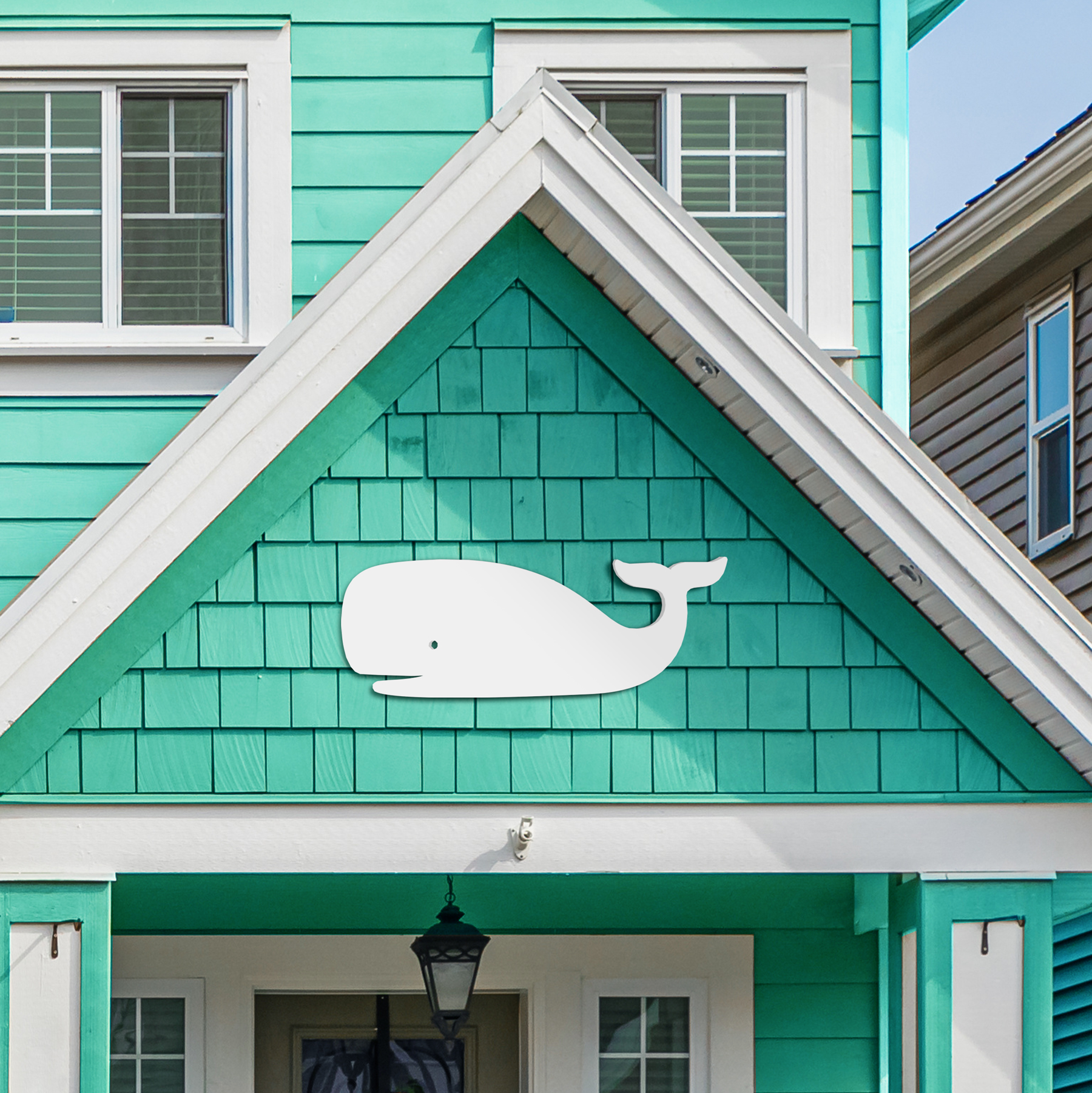 Outdoor Whale Sign, PVC Beach House Wall Art, Coastal Whale Decor, 3 Foot - Picture 4 of 11