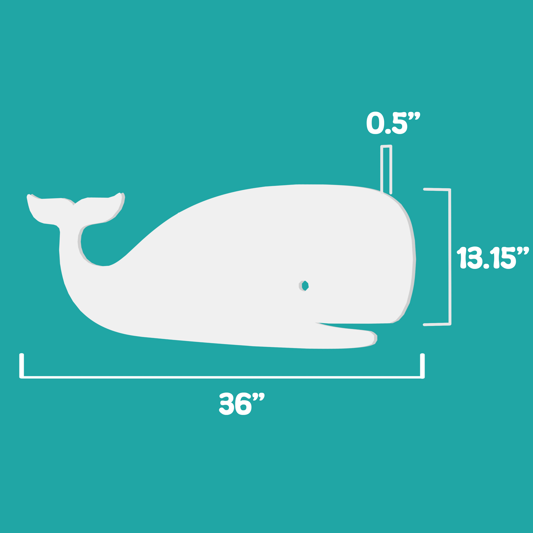 Outdoor Whale Sign, PVC Beach House Wall Art, Coastal Whale Decor, 3 Foot - Picture 2 of 11