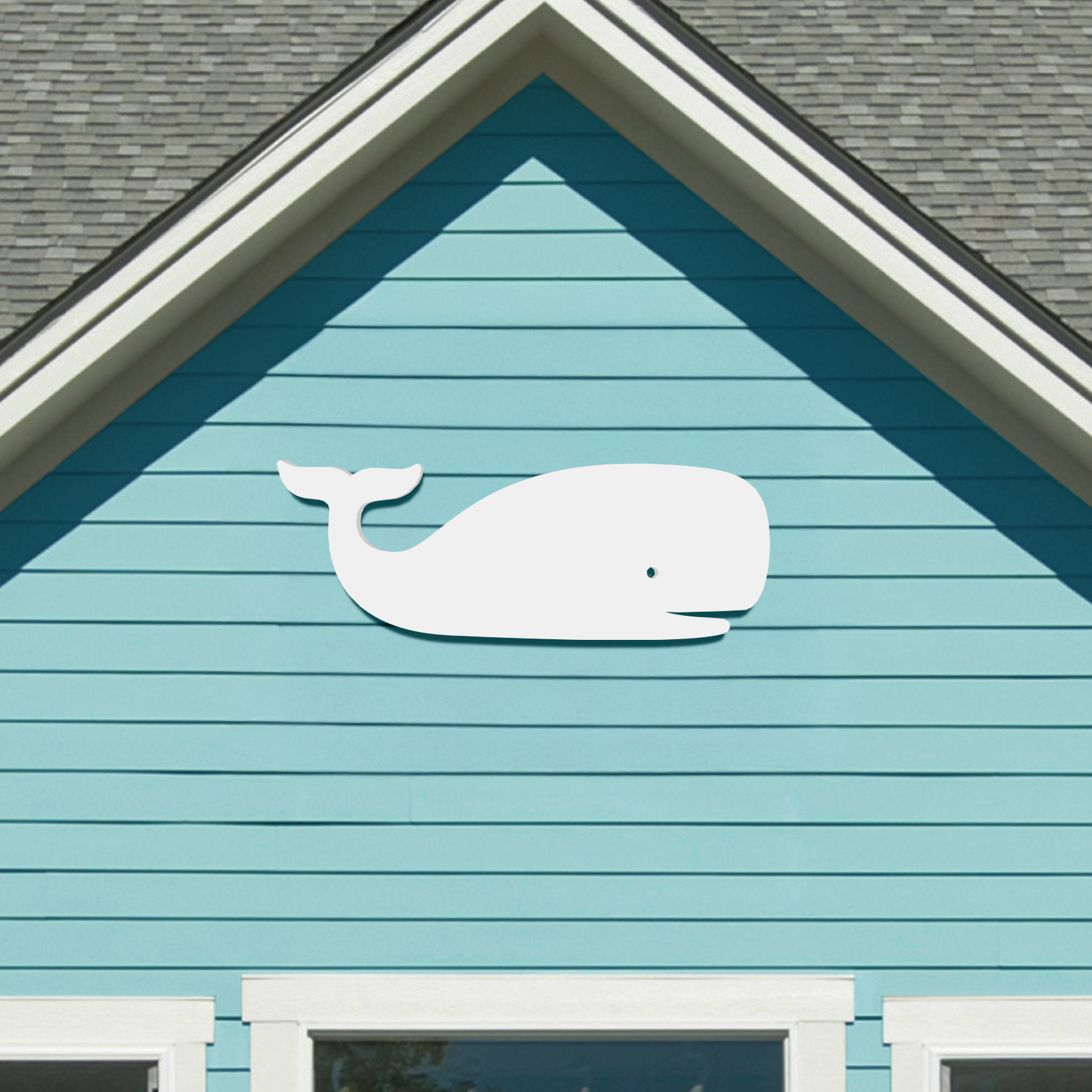 Outdoor Whale Sign, PVC Beach House Wall Art, Coastal Whale Decor, 3 Foot - Picture 3 of 11