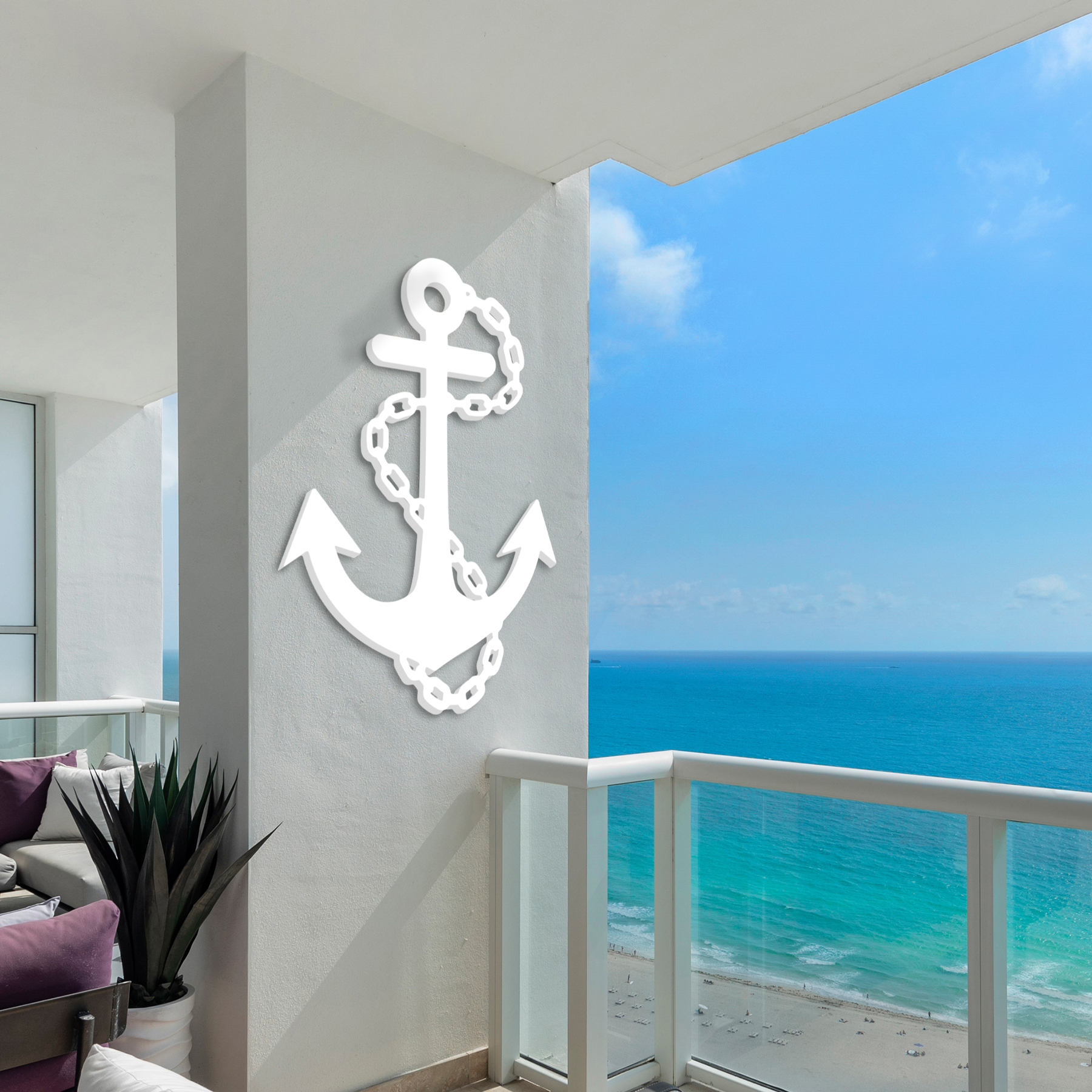 Outdoor Anchor Wall Decor, Nautical Beach Sign, PVC Ocean Marine Art - Bild 11 von 53
