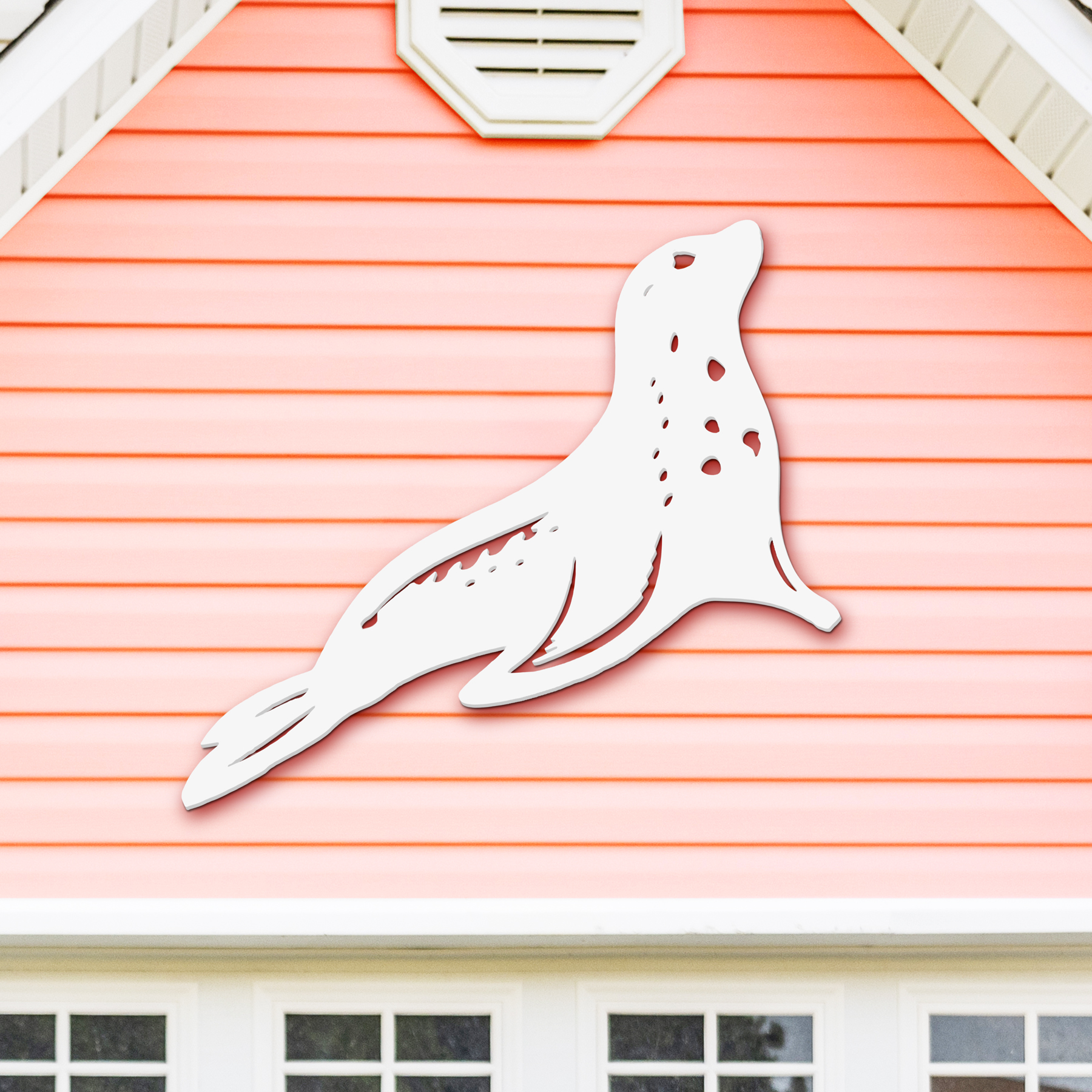 Outdoor Seal Wall Decor, PVC Coastal Seal Decoration for Beach House ...