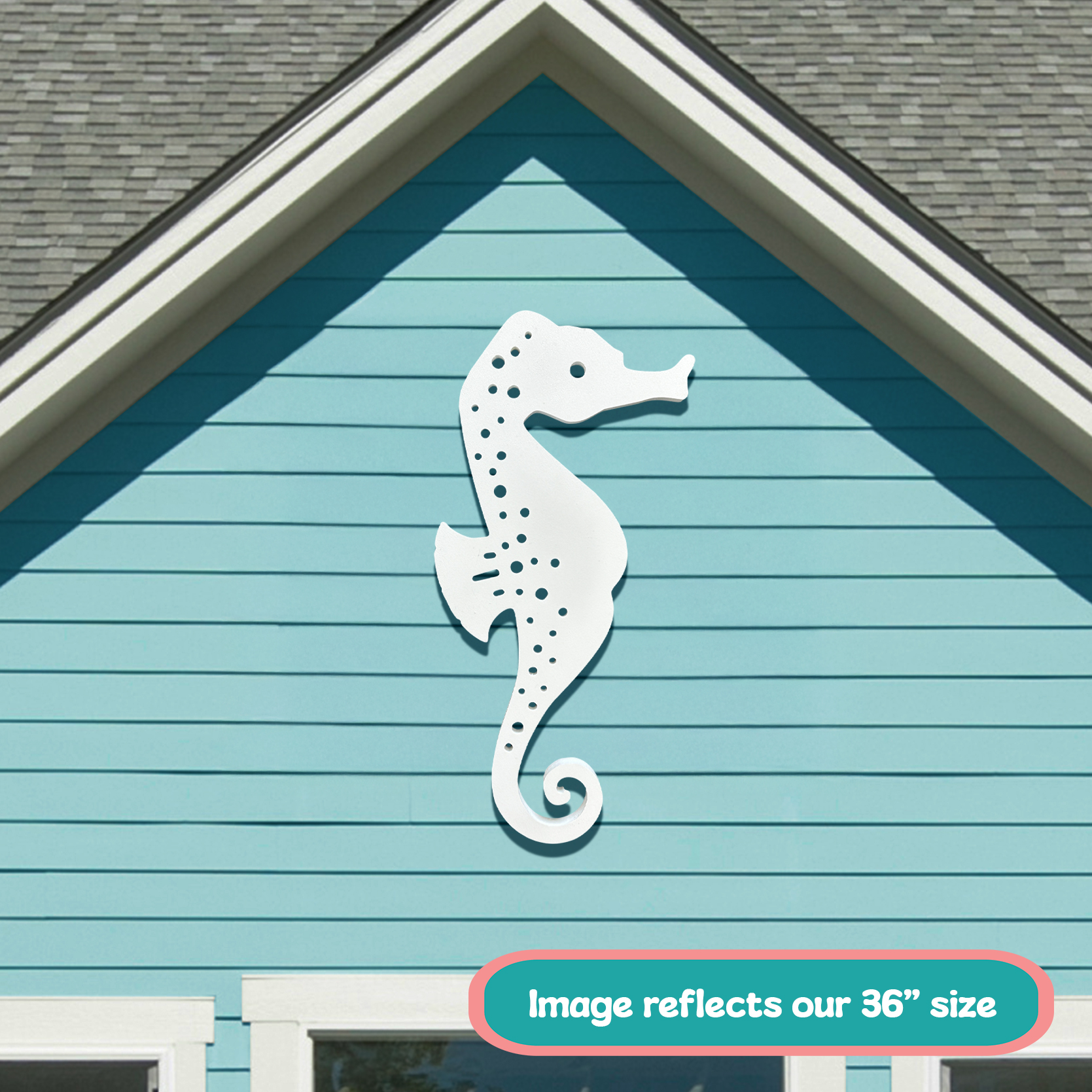 Outdoor Seepferdchen Wandbild, Strandhaus Maritim Schild, PVC Seepferdchen, 2 Fuß - Bild 4 von 11