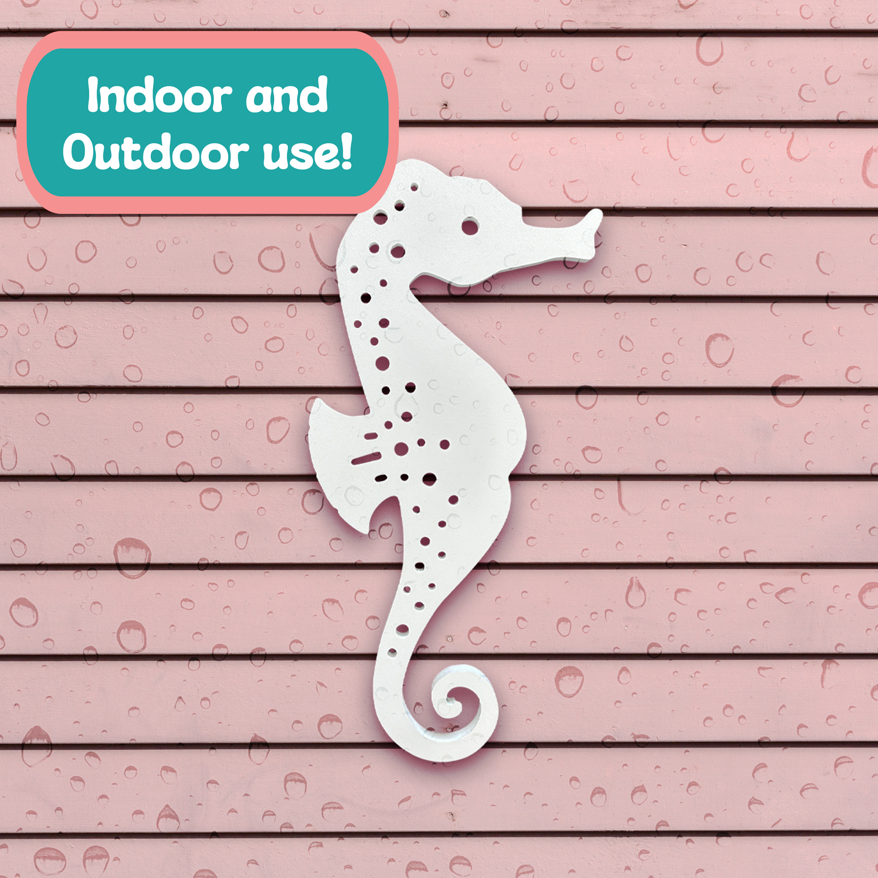 Outdoor Seepferdchen Wandbild, Strandhaus Maritim Schild, PVC Seepferdchen, 2 Fuß - Bild 6 von 11