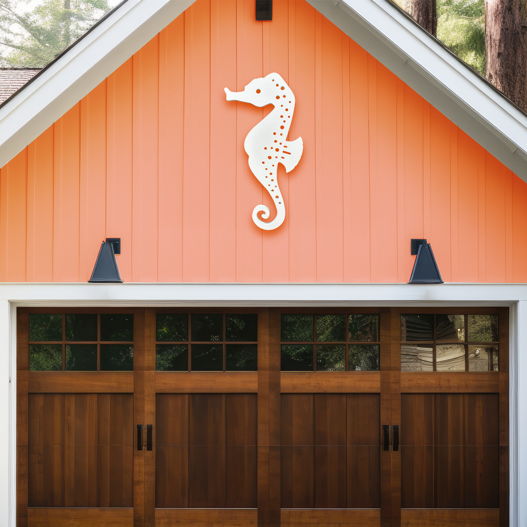 Outdoor Seepferdchen Wandbild, Strandhaus Maritim Schild, PVC Seepferdchen, 2 Fuß - Bild 10 von 11