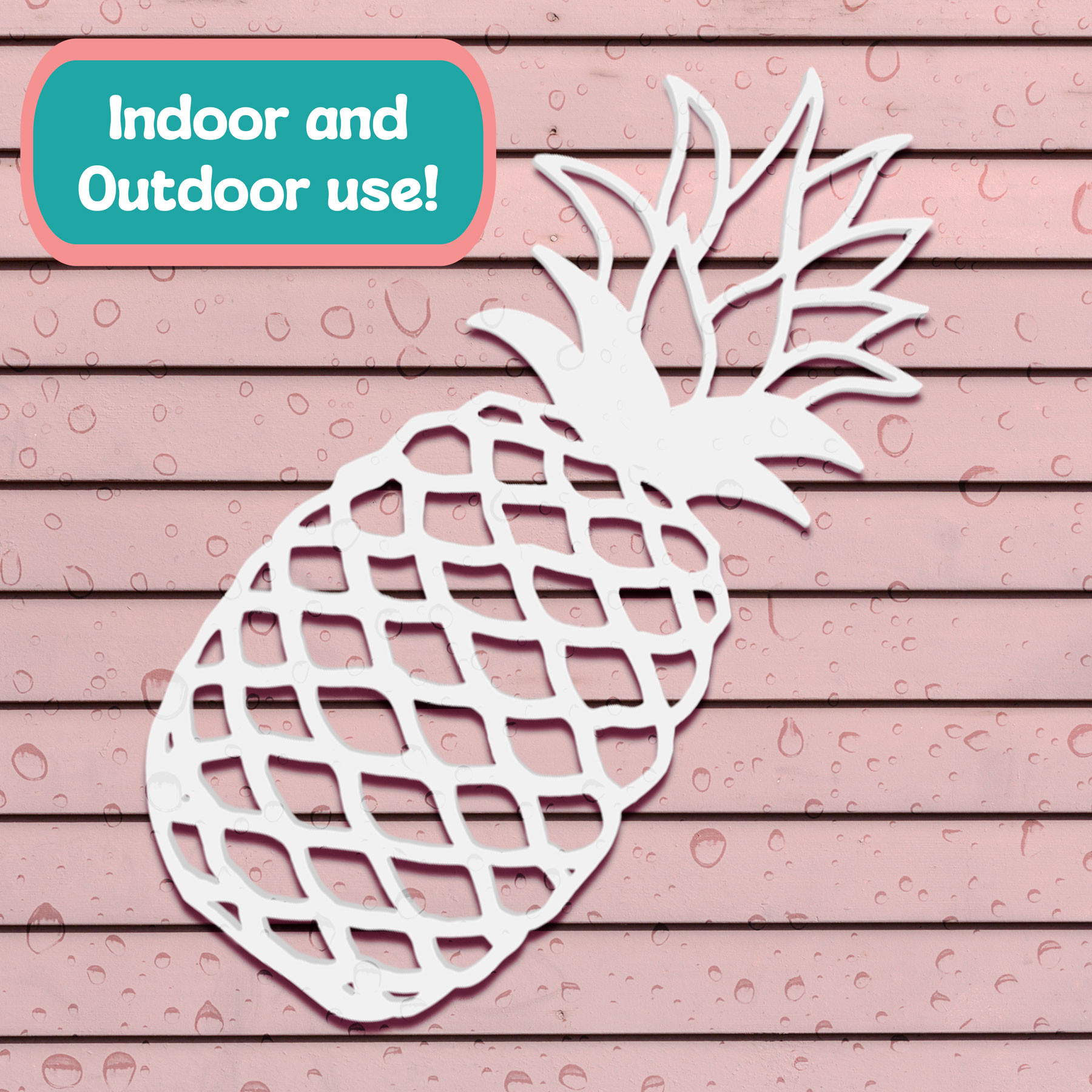 Outdoor Pineapple Wall Art Tropical Beach House Decoration, Pineapple Sign 2 FT - Picture 8 of 10