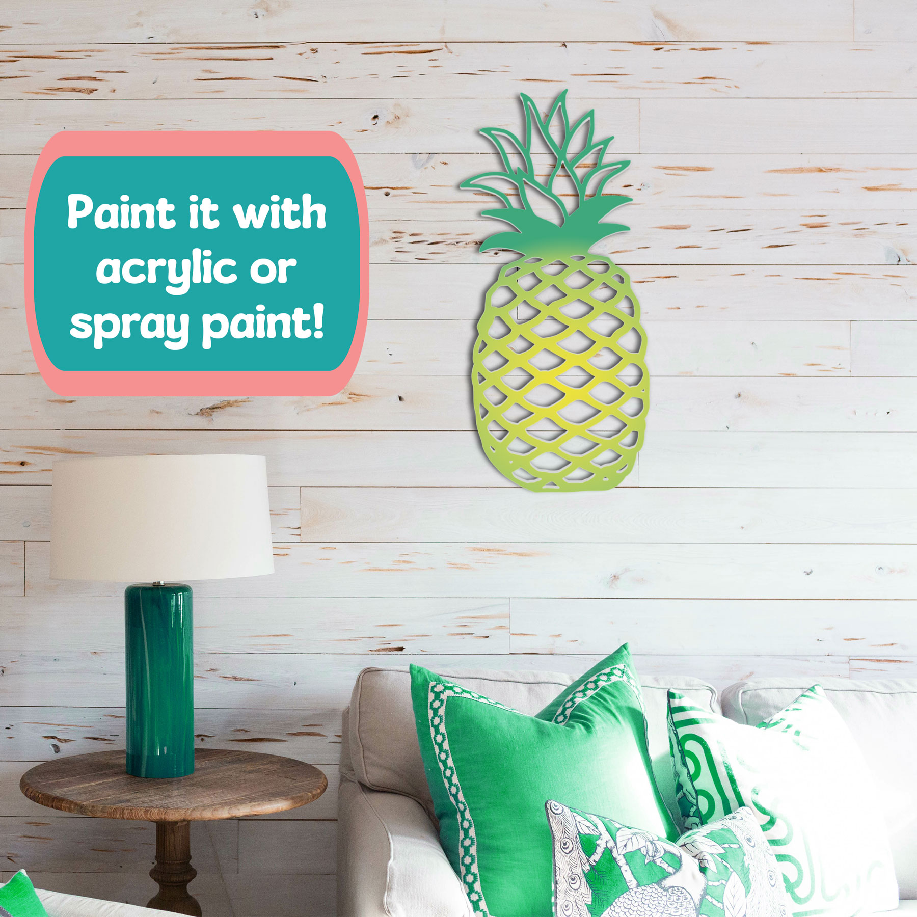 Outdoor Pineapple Wall Art Tropical Beach House Decoration, Pineapple Sign 2 FT - Picture 9 of 10