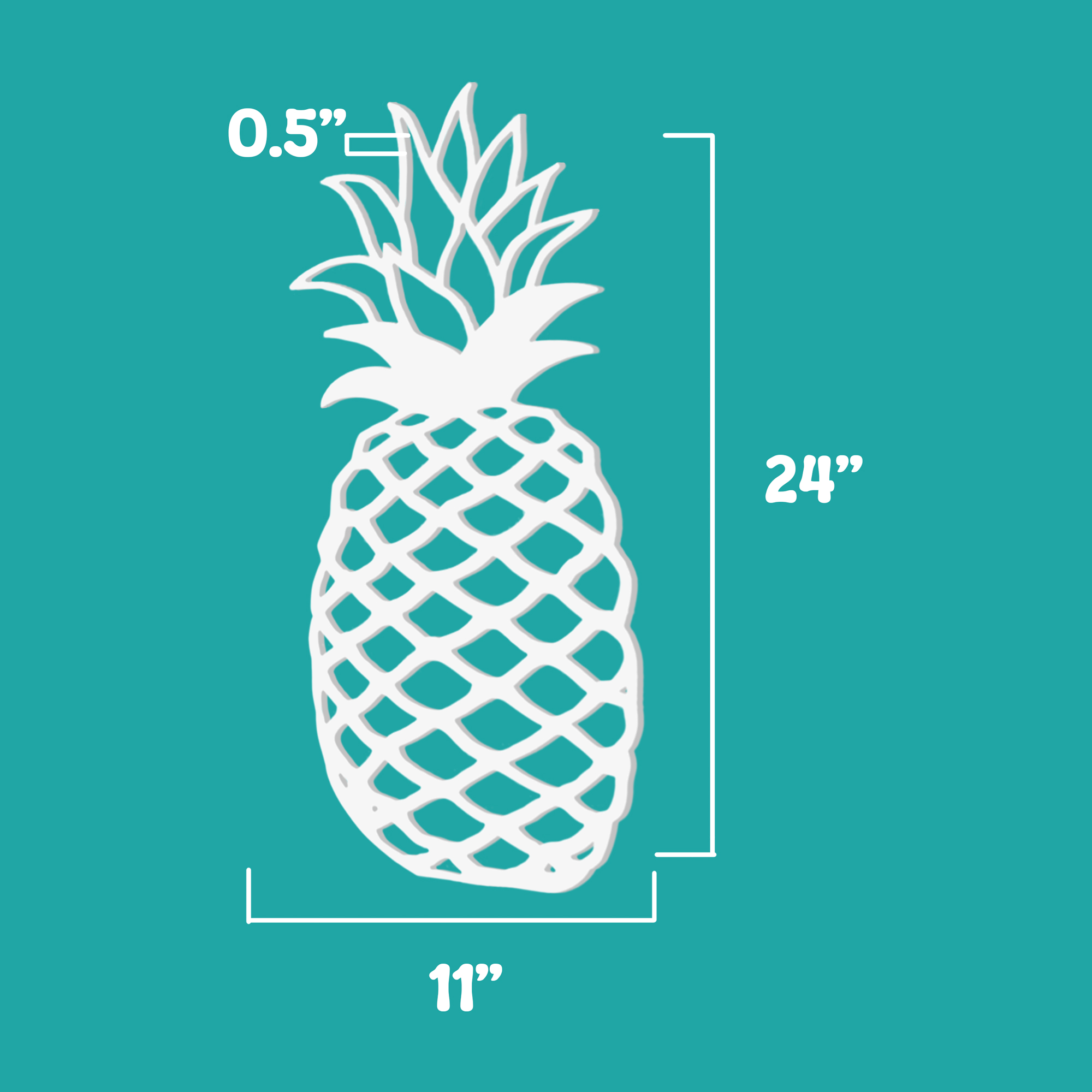 Outdoor Pineapple Wall Art Tropical Beach House Decoration, Pineapple Sign 2 FT - Picture 2 of 10