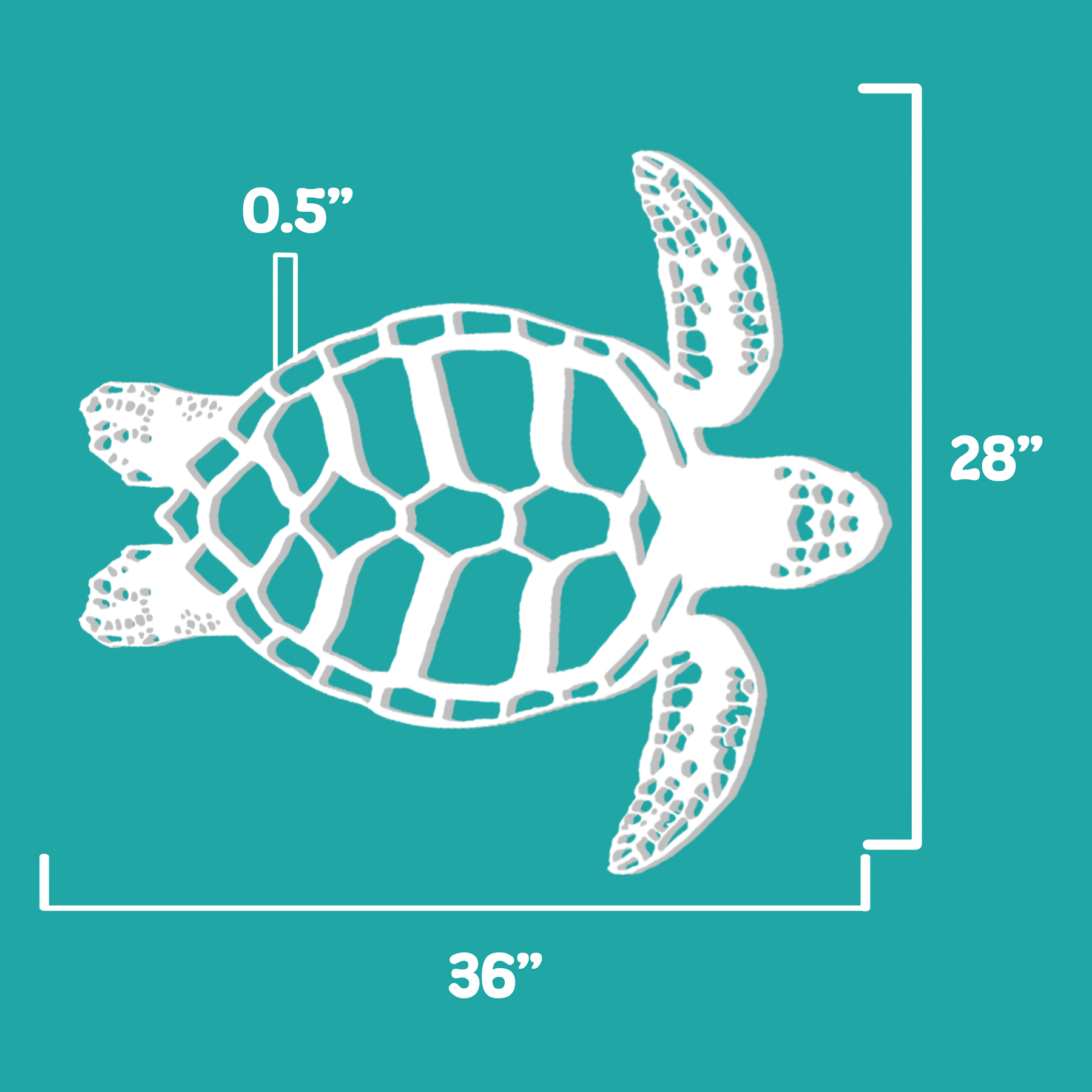Outdoor Sea Turtle Wall Decor - PVC Turtle Sign for Beach House, 3 Foot - Picture 3 of 11
