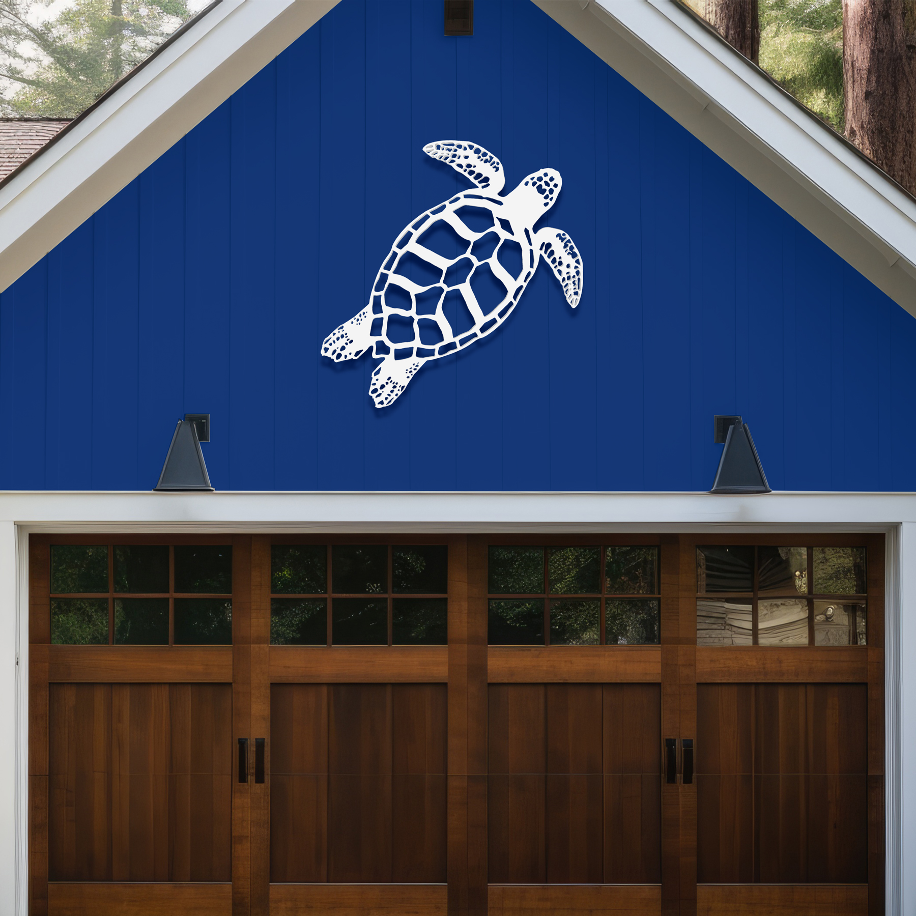 Outdoor Sea Turtle Wall Decor - PVC Turtle Sign for Beach House, 3 Foot - Picture 1 of 11