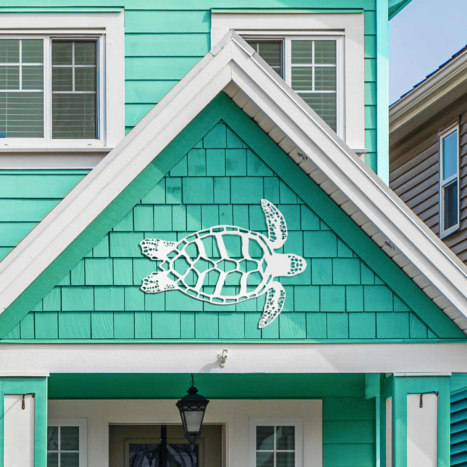 Outdoor Sea Turtle Wall Decor - PVC Turtle Sign for Beach House, 3 Foot - Picture 5 of 11