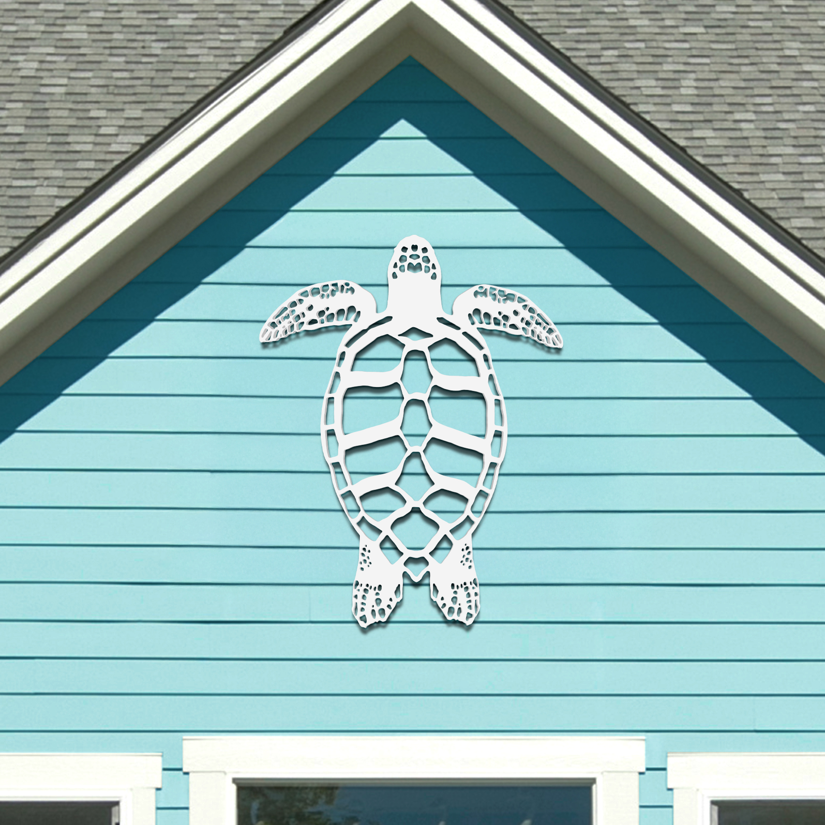 Outdoor Sea Turtle Wall Decor - PVC Turtle Sign for Beach House, 3 Foot - Picture 4 of 11