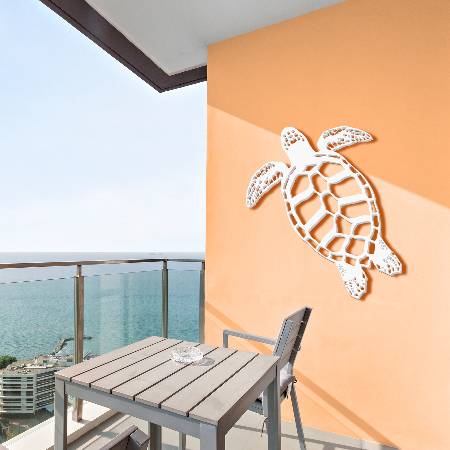 Outdoor Sea Turtle Wall Decor - PVC Turtle Sign for Beach House, 3 Foot - Picture 7 of 11